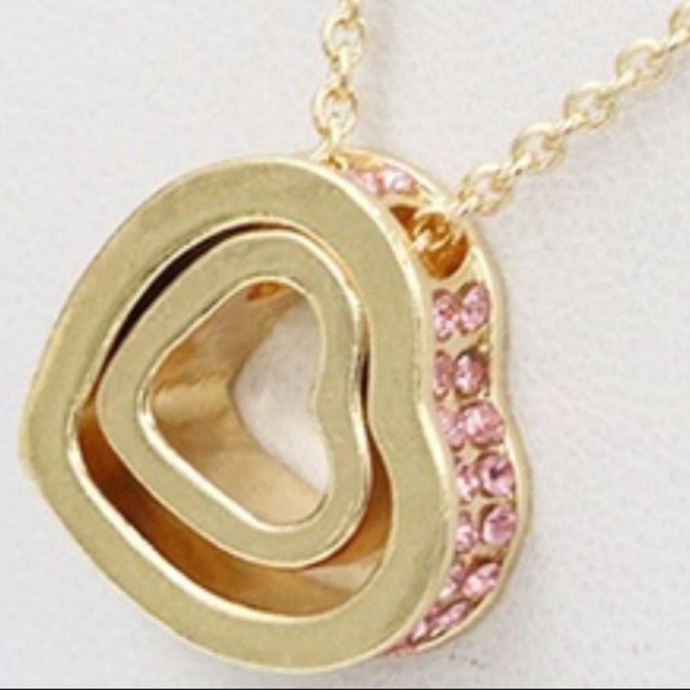 💕 Heart In Heart 💕 Stunning Necklace With Swarovski Crystal Elements